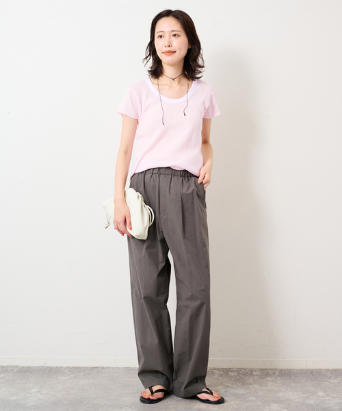 SLOBE IENA(スローブイエナ)の「CaRouseLamBRa/ケラウズランブラ シアーリブTシャツ 261-466SO(Tシャツ/カットソー・レディース・スカイブルー/ピンク/ホワイト・FREE)」の20枚目の写真