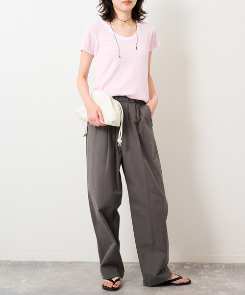 SLOBE IENA(スローブイエナ)の「CaRouseLamBRa/ケラウズランブラ シアーリブTシャツ 261-466SO(Tシャツ/カットソー・レディース・スカイブルー/ピンク/ホワイト・FREE)」の21枚目の写真