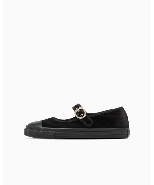 CONVERSE ALL STAR(コンバースオールスター)の「ALL STAR LP MJ VELVET BIJOUBELT OX / オールスター LP MJ ベルベット ビジューベルト OX(バレエシューズ・レディース・ブラック・4/3/6.5/5/7/7.5/5.5/4.5/3.5)」の2枚目の写真