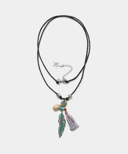 DNSR（ディーエヌエスアール）の「Turquoise Feather Necklace（ネックレス・メンズ・その他・OS）」の2枚目の写真