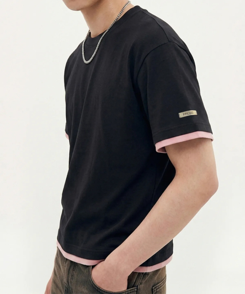 PROCESS(プロセス)の「Layered crop tee - Black(Tシャツ/カットソー・メンズ・ブラック・FREE)」の2枚目の写真