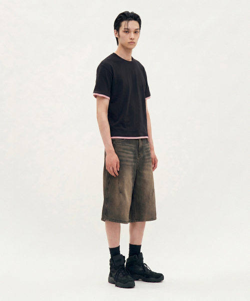PROCESS(プロセス)の「Layered crop tee - Black(Tシャツ/カットソー・メンズ・ブラック・FREE)」の4枚目の写真