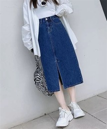 フロントスリットデニムスカート