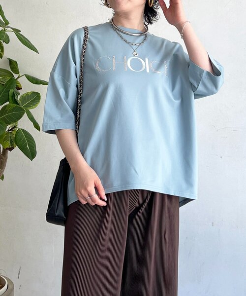 un dix cors(アンディコール)の「ビジューロゴTEE(Tシャツ/カットソー・レディース・ブラック/オフホワイト/サックスブルー・FREE)」の10枚目の写真