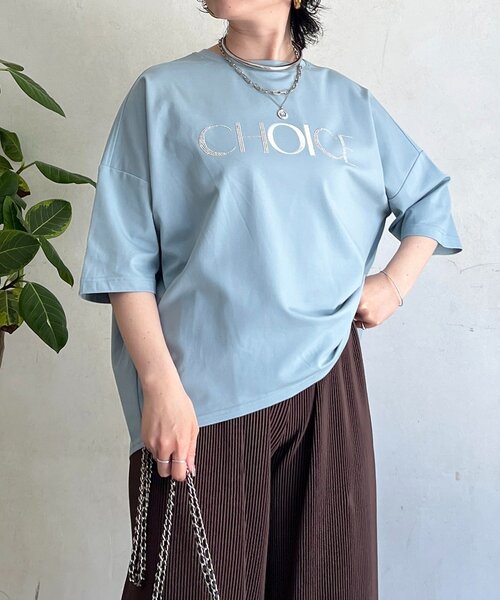 un dix cors(アンディコール)の「ビジューロゴTEE(Tシャツ/カットソー・レディース・ブラック/オフホワイト/サックスブルー・FREE)」の13枚目の写真