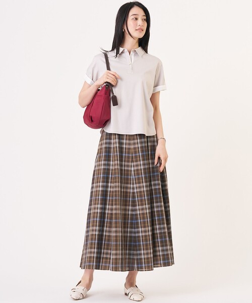 J.PRESS Ladies(J.プレス レディス)の「【一枚で着映え・シーンレスに活躍】ポロ カットソー(Tシャツ/カットソー・レディース・ダークブラウン系/ライトグレー系/ネイビー系/サックスブルー系・SMALL)」の11枚目の写真