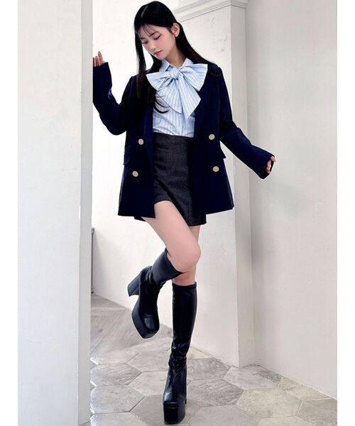 RESEXXY(リゼクシー)の「ストレッチミドルブーツ(ブーツ・レディース・その他1/ブラック/アイボリー・LARGE/MEDIUM/SMALL)」の8枚目の写真