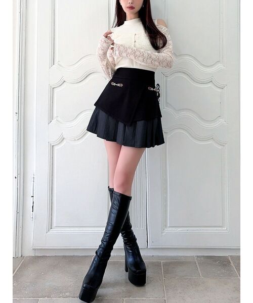 RESEXXY(リゼクシー)の「ストレッチミドルブーツ(ブーツ・レディース・その他1/ブラック/アイボリー・LARGE/MEDIUM/SMALL)」の11枚目の写真