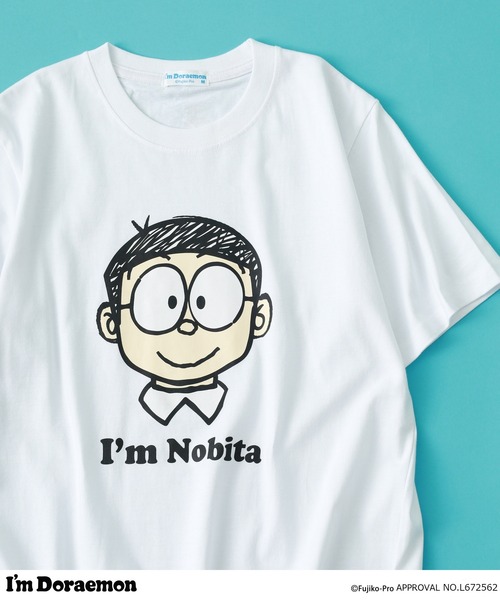 sanrio(サンリオ)の「I’m Doraemon フェイス柄 プリント 半袖Tシャツ(Tシャツ/カットソー・メンズ・ホワイト系1/ホワイト/ホワイト系/ホワイト系4/クリーム/オレンジ/ホワイト系3/ダークブルー/ライトピンク/ライム/イエロー/ホワイト系2・M/LL/L)」の3枚目の写真