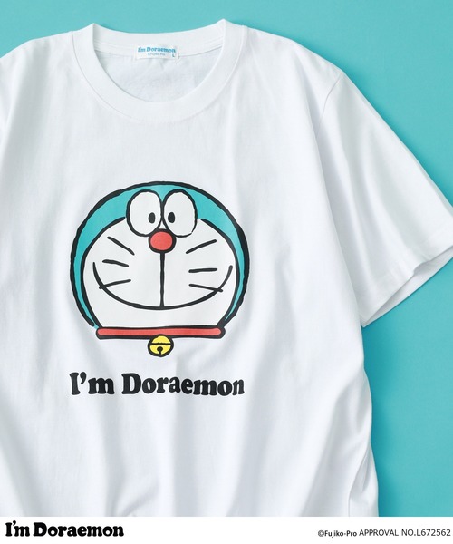 sanrio(サンリオ)の「I’m Doraemon フェイス柄 プリント 半袖Tシャツ(Tシャツ/カットソー・メンズ・ホワイト系1/ホワイト/ホワイト系/ホワイト系4/クリーム/オレンジ/ホワイト系3/ダークブルー/ライトピンク/ライム/イエロー/ホワイト系2・M/LL/L)」の4枚目の写真