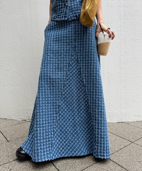 CHECK PROCESSING DENIM SKIRT（デニムスカート）｜Ameri（アメリ）の
