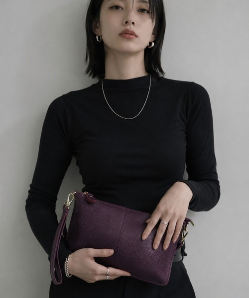 SORENA(ソレナ)の「本革ミニショルダーバッグ(ショルダーバッグ・レディース・ターコイズブルー/オレンジ/ホワイト/ブラック/グリーン/オリーブ/レッド/ネイビー/シルバー/ブラウン/イエロー/ピンク/パープル/キャメル/ゴールド/ワインレッド・FREE)」の8枚目の写真