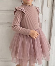 aimoha（アイモハ）の「【aimoha KIDS】チュールスカートドッキングニットワンピース（ワンピース）」