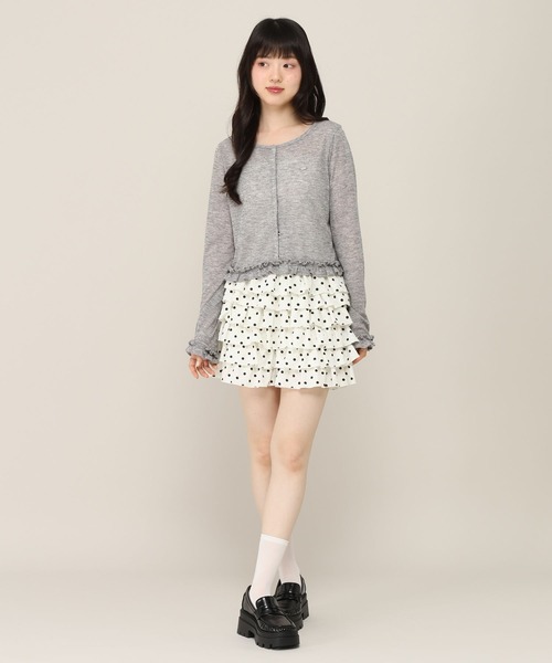 Heather（ヘザー）の「シアーフリルカーディガン　1052107（カーディガン/ボレロ・レディース・グレー/イエロー/ホワイト系その他・FREE）」の9枚目の写真