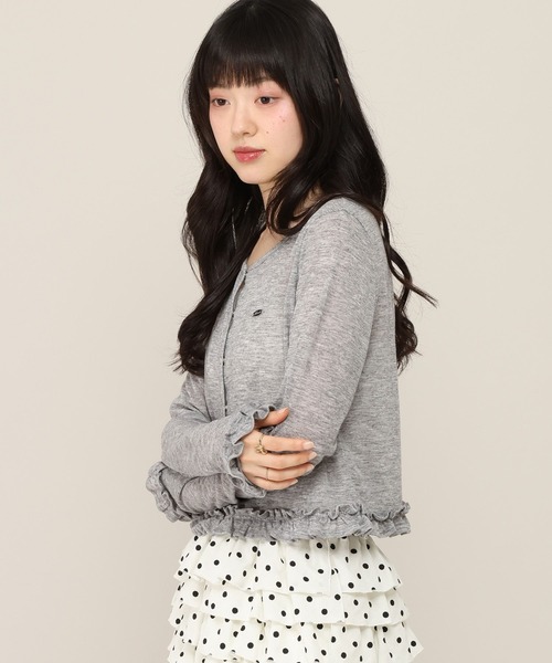 Heather（ヘザー）の「シアーフリルカーディガン　1052107（カーディガン/ボレロ・レディース・グレー/イエロー/ホワイト系その他・FREE）」の13枚目の写真
