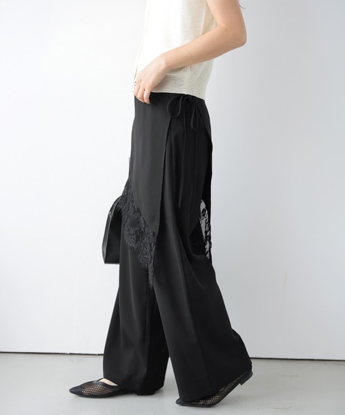 AMELY(エミリー)の「レースレイヤードワイドパンツ(その他パンツ・レディース・モカ/ホワイト/ブラック/ピンク・L/M)」の18枚目の写真