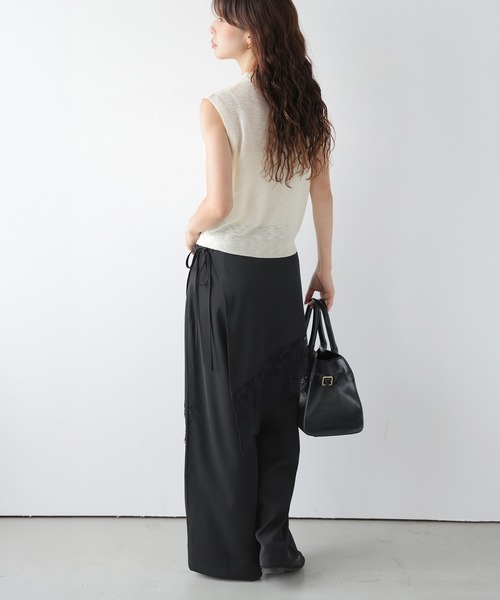 AMELY(エミリー)の「レースレイヤードワイドパンツ(その他パンツ・レディース・モカ/ホワイト/ブラック/ピンク・L/M)」の19枚目の写真