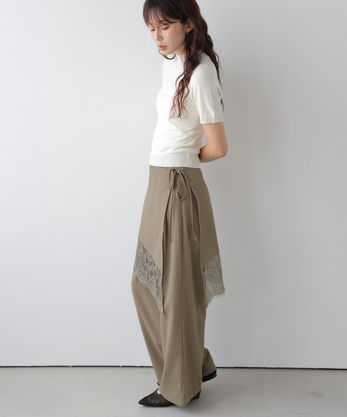 AMELY(エミリー)の「レースレイヤードワイドパンツ(その他パンツ・レディース・モカ/ホワイト/ブラック/ピンク・L/M)」の21枚目の写真