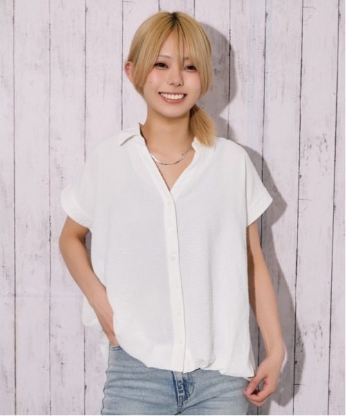 GORGE(ゴージ)の「《さらしぼ・抜け感》タケノコスキッパーシャツ/ナチュラル×リラックス/春夏/全4色(シャツ/ブラウス・レディース・ダークブラウン/オフホワイト/ブラック/チャコール・F)」の1枚目の写真