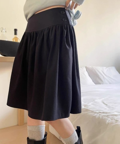 Vipoa(ヴィポア)の「Gather low midi skirt(スカート・レディース・ブラック/チャコールグレー・FREE)」の15枚目の写真