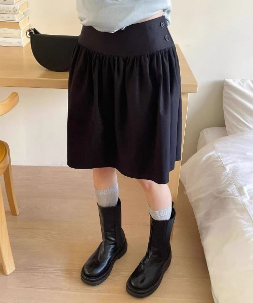 Vipoa(ヴィポア)の「Gather low midi skirt(スカート・レディース・ブラック/チャコールグレー・FREE)」の13枚目の写真