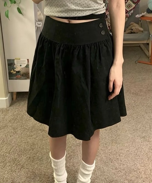 Vipoa(ヴィポア)の「Gather low midi skirt(スカート・レディース・ブラック/チャコールグレー・FREE)」の10枚目の写真