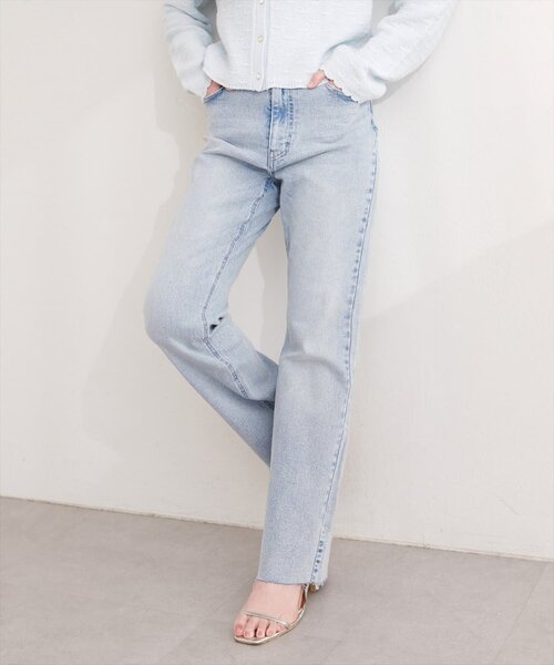 natural couture(ナチュラルクチュール)の「セルフカットストレッチデニムフレアパンツ(デニムパンツ・レディース・ブルー/サックスブルー/ブラウン・LARGE/MEDIUM/SMALL)」の10枚目の写真