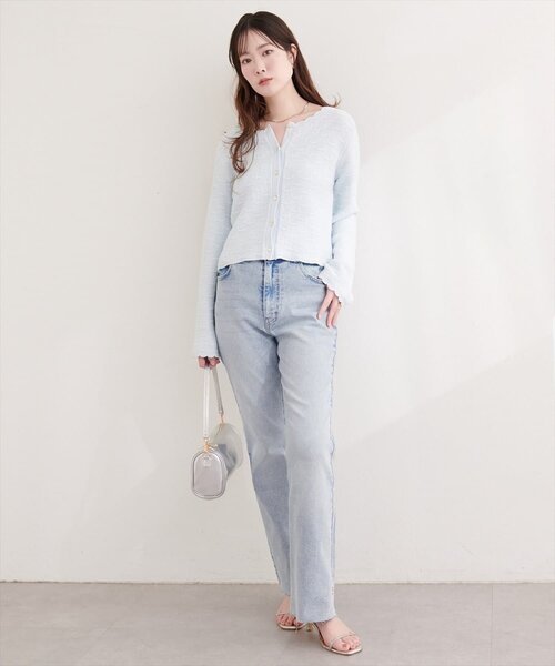 natural couture(ナチュラルクチュール)の「セルフカットストレッチデニムフレアパンツ(デニムパンツ・レディース・ブルー/サックスブルー/ブラウン・LARGE/MEDIUM/SMALL)」の14枚目の写真
