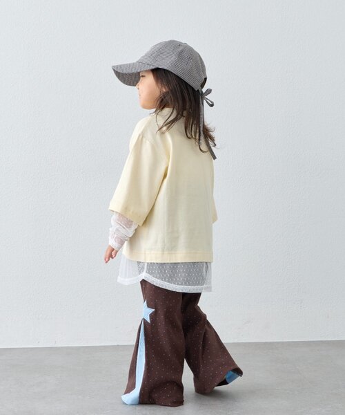 CIAOPANIC TYPY(チャオパニックティピー)の「【KIDS】ZO限ドットチュールレイヤードかすれロゴトップス(Tシャツ/カットソー・キッズ・アイボリー/グレー/チャコールグレー・130/150/110)」の13枚目の写真