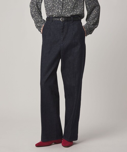 Steven Alan（スティーブンアラン）の「＜Steven Alan＞コットン スラックス デニムパンツ（デニムパンツ・レディース・オフホワイト/ネイビー・XS/S/M/L）」の2枚目の写真