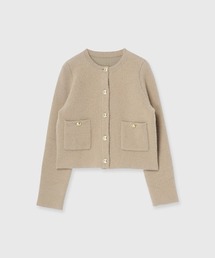 レディースのノーカラージャケット（ベージュ系）ファッション通販