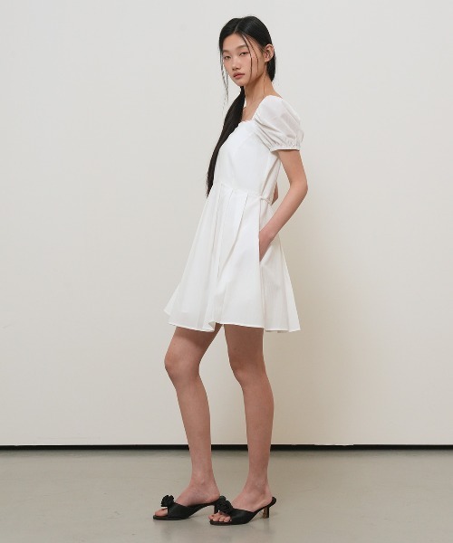 GENERAL IDEA(ジェネラルアイデア)の「【GENERAL IDEA】 スクエアネックパフミニワンピース / SQUARE NECK PUFF MINI DRESS(ワンピース・レディース・ホワイト/ブラック・L/M/S)」の5枚目の写真