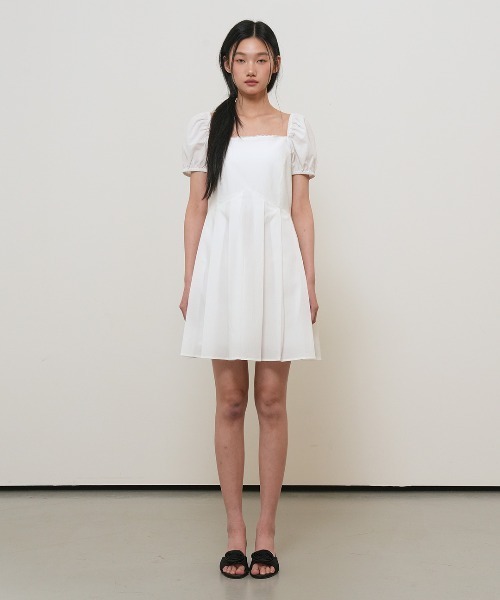 GENERAL IDEA(ジェネラルアイデア)の「【GENERAL IDEA】 スクエアネックパフミニワンピース / SQUARE NECK PUFF MINI DRESS(ワンピース・レディース・ホワイト/ブラック・L/M/S)」の6枚目の写真