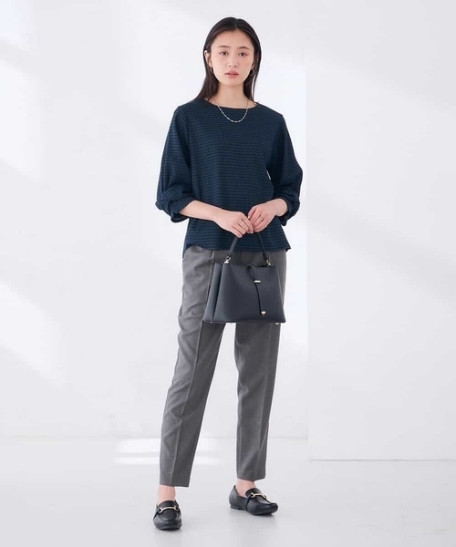 a.v.v(アーヴェヴェ)の「ツイストスリーブギンガムチェックカットソー(Tシャツ/カットソー・レディース・グリーン/アイボリー/ブラウン・38/40)」の8枚目の写真