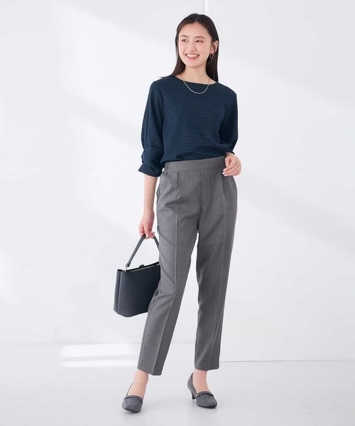 a.v.v(アーヴェヴェ)の「ツイストスリーブギンガムチェックカットソー(Tシャツ/カットソー・レディース・グリーン/アイボリー/ブラウン・38/40)」の11枚目の写真