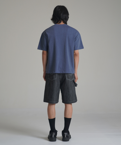 NOMING(ノミング)の「デニムワンタックストラップワイドバミューダショーツ - ブラック(その他パンツ・メンズ・ブラック・MEDIUM/X-LARGE/LARGE/SMALL)」の4枚目の写真