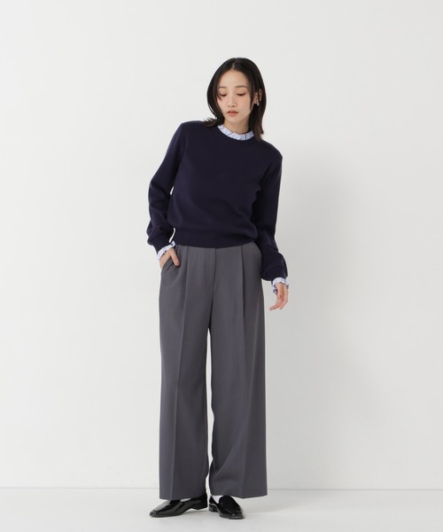 NATURAL BEAUTY BASIC(ナチュラルビューティーベーシック)の「<ちょうど、いい服>いつでもどこでも。ロングシーズンワイドパンツ(その他パンツ・レディース・ブラック/チャコールグレー/ブラウン/オフホワイト・X-SMALL/SMALL/MEDIUM/LARGE)」の3枚目の写真