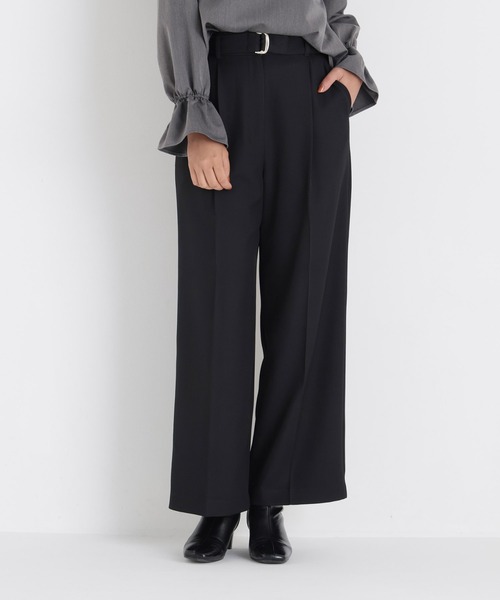 NATURAL BEAUTY BASIC(ナチュラルビューティーベーシック)の「<ちょうど、いい服>いつでもどこでも。ロングシーズンワイドパンツ(その他パンツ・レディース・ブラック/チャコールグレー/ブラウン/オフホワイト・X-SMALL/SMALL/MEDIUM/LARGE)」の2枚目の写真