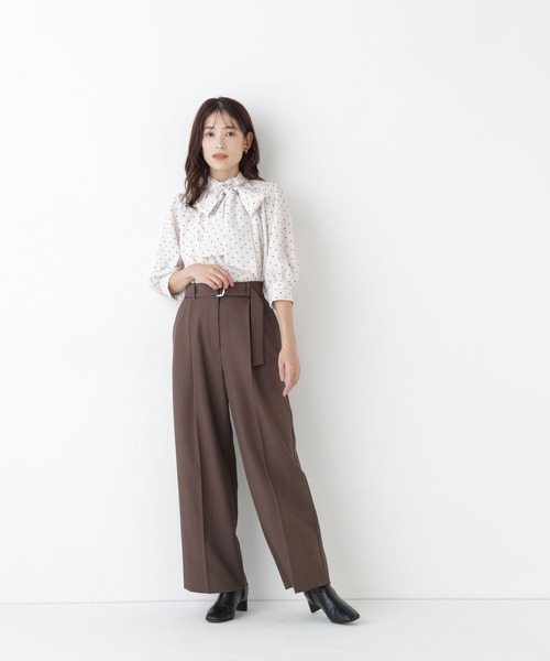 NATURAL BEAUTY BASIC(ナチュラルビューティーベーシック)の「<ちょうど、いい服>いつでもどこでも。ロングシーズンワイドパンツ(その他パンツ・レディース・ブラック/チャコールグレー/ブラウン/オフホワイト・X-SMALL/SMALL/MEDIUM/LARGE)」の21枚目の写真