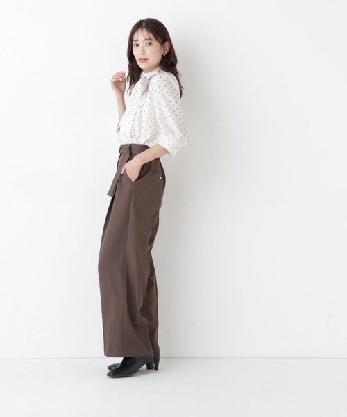 NATURAL BEAUTY BASIC(ナチュラルビューティーベーシック)の「<ちょうど、いい服>いつでもどこでも。ロングシーズンワイドパンツ(その他パンツ・レディース・ブラック/チャコールグレー/ブラウン/オフホワイト・X-SMALL/SMALL/MEDIUM/LARGE)」の22枚目の写真