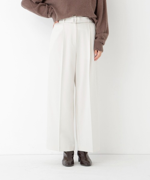 NATURAL BEAUTY BASIC(ナチュラルビューティーベーシック)の「<ちょうど、いい服>いつでもどこでも。ロングシーズンワイドパンツ(その他パンツ・レディース・ブラック/チャコールグレー/ブラウン/オフホワイト・X-SMALL/SMALL/MEDIUM/LARGE)」の6枚目の写真
