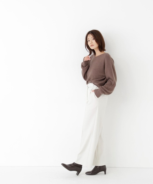 NATURAL BEAUTY BASIC(ナチュラルビューティーベーシック)の「<ちょうど、いい服>いつでもどこでも。ロングシーズンワイドパンツ(その他パンツ・レディース・ブラック/チャコールグレー/ブラウン/オフホワイト・X-SMALL/SMALL/MEDIUM/LARGE)」の11枚目の写真