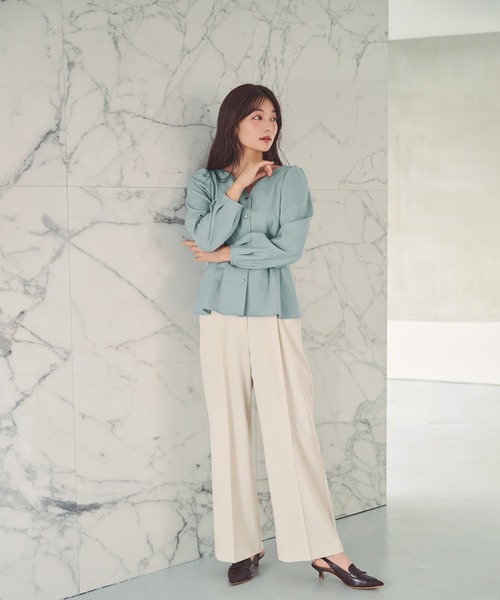 NATURAL BEAUTY BASIC(ナチュラルビューティーベーシック)の「<ちょうど、いい服>いつでもどこでも。ロングシーズンワイドパンツ(その他パンツ・レディース・ブラック/チャコールグレー/ブラウン/オフホワイト・X-SMALL/SMALL/MEDIUM/LARGE)」の12枚目の写真
