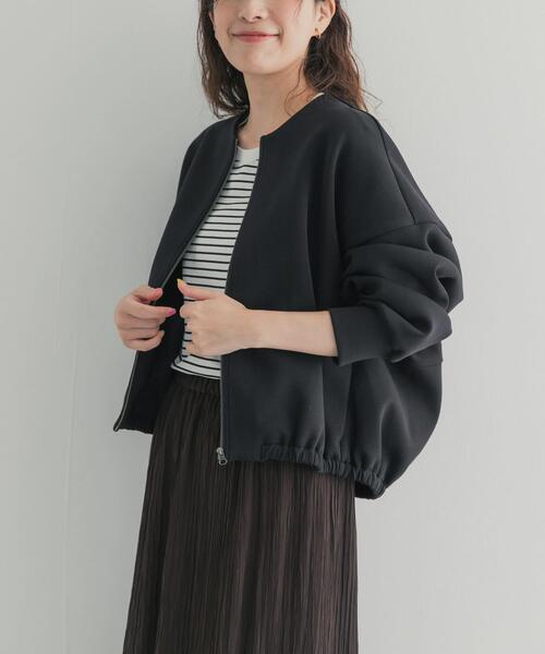 URBAN RESEARCH DOORS（アーバンリサーチドアーズ）の「ダンボールZIPカーディガン 26AW（カーディガン/ボレロ・レディース・チャコールグレー/ベージュ系その他/ブラック・FREE）」の2枚目の写真