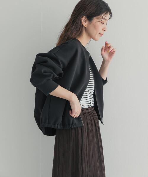 URBAN RESEARCH DOORS（アーバンリサーチドアーズ）の「ダンボールZIPカーディガン 26AW（カーディガン/ボレロ・レディース・チャコールグレー/ベージュ系その他/ブラック・FREE）」の5枚目の写真