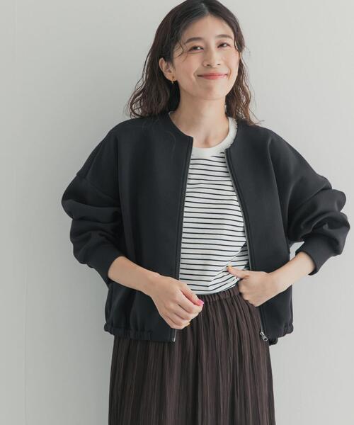 URBAN RESEARCH DOORS（アーバンリサーチドアーズ）の「ダンボールZIPカーディガン 26AW（カーディガン/ボレロ・レディース・チャコールグレー/ベージュ系その他/ブラック・FREE）」の6枚目の写真