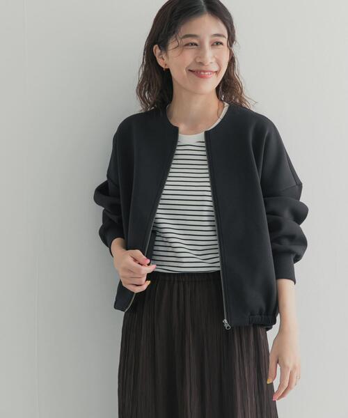 URBAN RESEARCH DOORS（アーバンリサーチドアーズ）の「ダンボールZIPカーディガン 26AW（カーディガン/ボレロ・レディース・チャコールグレー/ベージュ系その他/ブラック・FREE）」の7枚目の写真