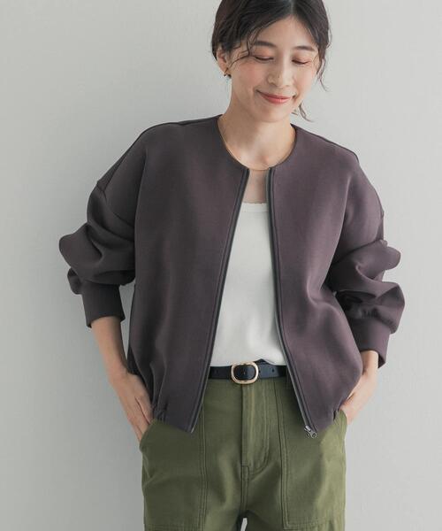 URBAN RESEARCH DOORS（アーバンリサーチドアーズ）の「ダンボールZIPカーディガン 26AW（カーディガン/ボレロ・レディース・チャコールグレー/ベージュ系その他/ブラック・FREE）」の15枚目の写真