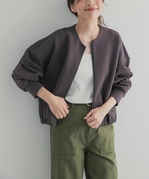 URBAN RESEARCH DOORS（アーバンリサーチドアーズ）の「ダンボールZIPカーディガン 26AW（カーディガン/ボレロ・レディース・チャコールグレー/ベージュ系その他/ブラック・FREE）」の16枚目の写真