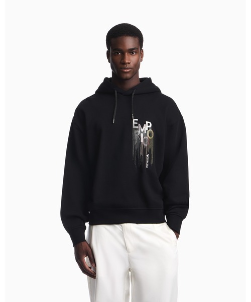 EMPORIO ARMANI(エンポリオアルマーニ)の「【エンポリオ アルマーニ】レギュラーフィット スウェットシャツ コットンフレンチテリー(スウェット・メンズ・ブラック・LARGE/X-SMALL/X-LARGE/SMALL/MEDIUM)」の1枚目の写真